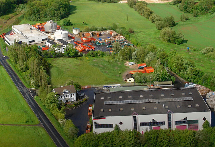 Photobox klein anlagen Luftaufnahme der Bellersheim Abfall-Sortieranlage und Biovergärungsanlage